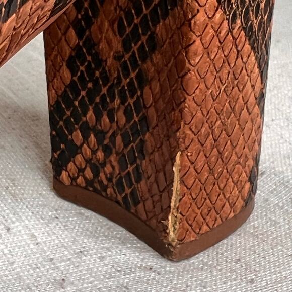 H&M Ankle Boots Chunky Snakeskin Print Block Heel Side Zip Height Size 8 1/2 - Picture 10 of 11